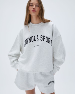 Adanola AS Oversized Sweatshirt Hellgrau | 02QSOJYCU