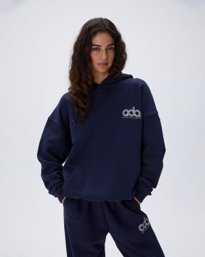 Adanola Performance Oversized Hoodie Navy Blau | 82OANTPSH