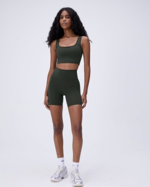 Adanola Ultimate Crop Shorts Dunkelolivgrün | 61IWBNQEU