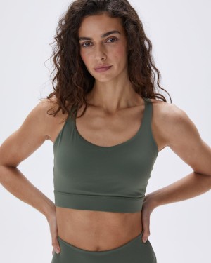 Adanola Ultimate Cross Back Bra Khaki Grün | 18NMDQORE