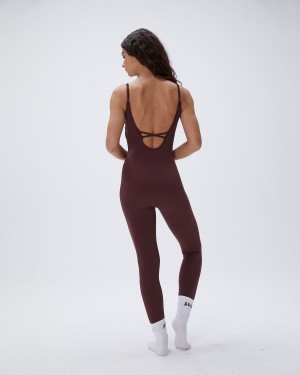 Adanola Ultimate Low Cross Back Unitard Bordeaux | 10XSZIOWH