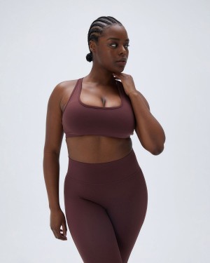 Adanola Ultimate Scoop Neck Racer Back Bra Bordeaux | 27FMNJGPU