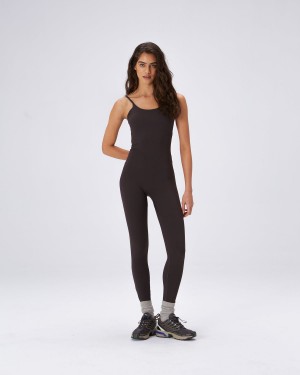 Adanola Ultimate Strappy Full Length Unitard Kaffee | 72JICGODK