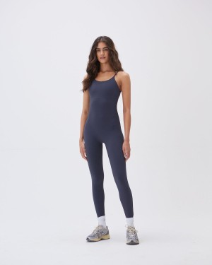 Adanola Ultimate Strappy Full Length Unitard Blau | 73ZFWETXJ