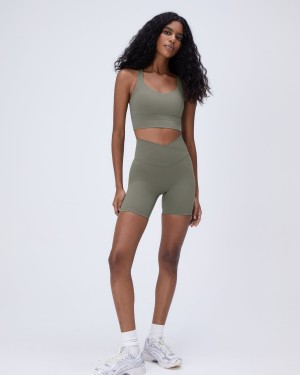 Adanola Ultimate Wrap Over Crop Shorts Olivgrün Grün | 87VUBOMLP