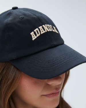 Adanola Varsity Cap Schwarz Beige | 58EHIOZXF