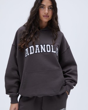 Adanola Varsity Oversized Hoodie Kaffee | 69LHGRZNF