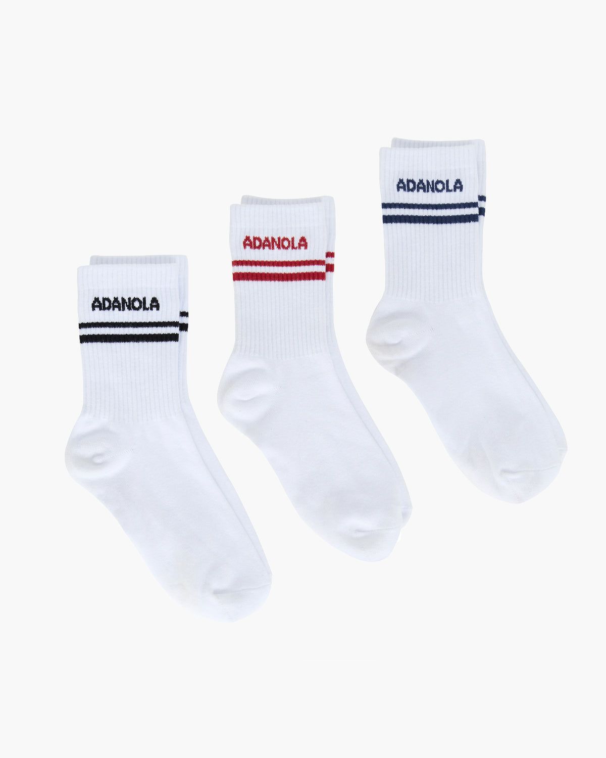 Adanola 3 Pack College Socks Weiß Schwarz Weiß Rot Weiß Navy Blau | 65AEYSJKC