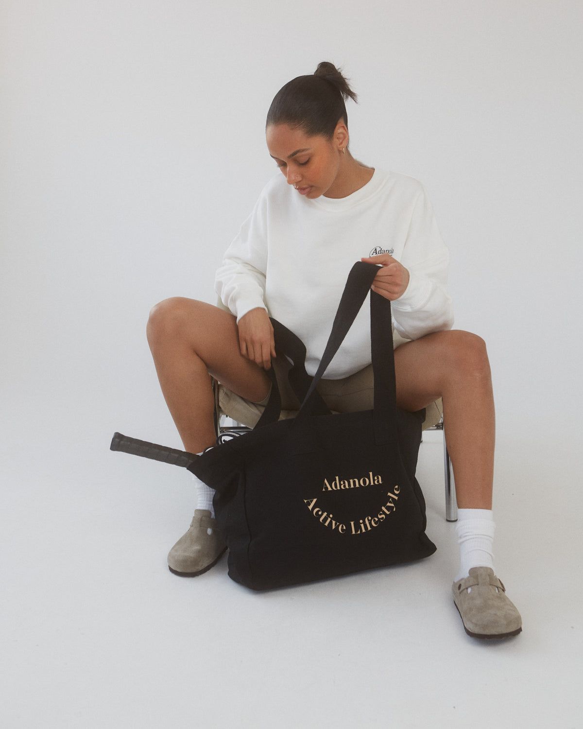 Adanola Active Lifestyle Tote Bag Schwarz Beige | 93FAMICEB