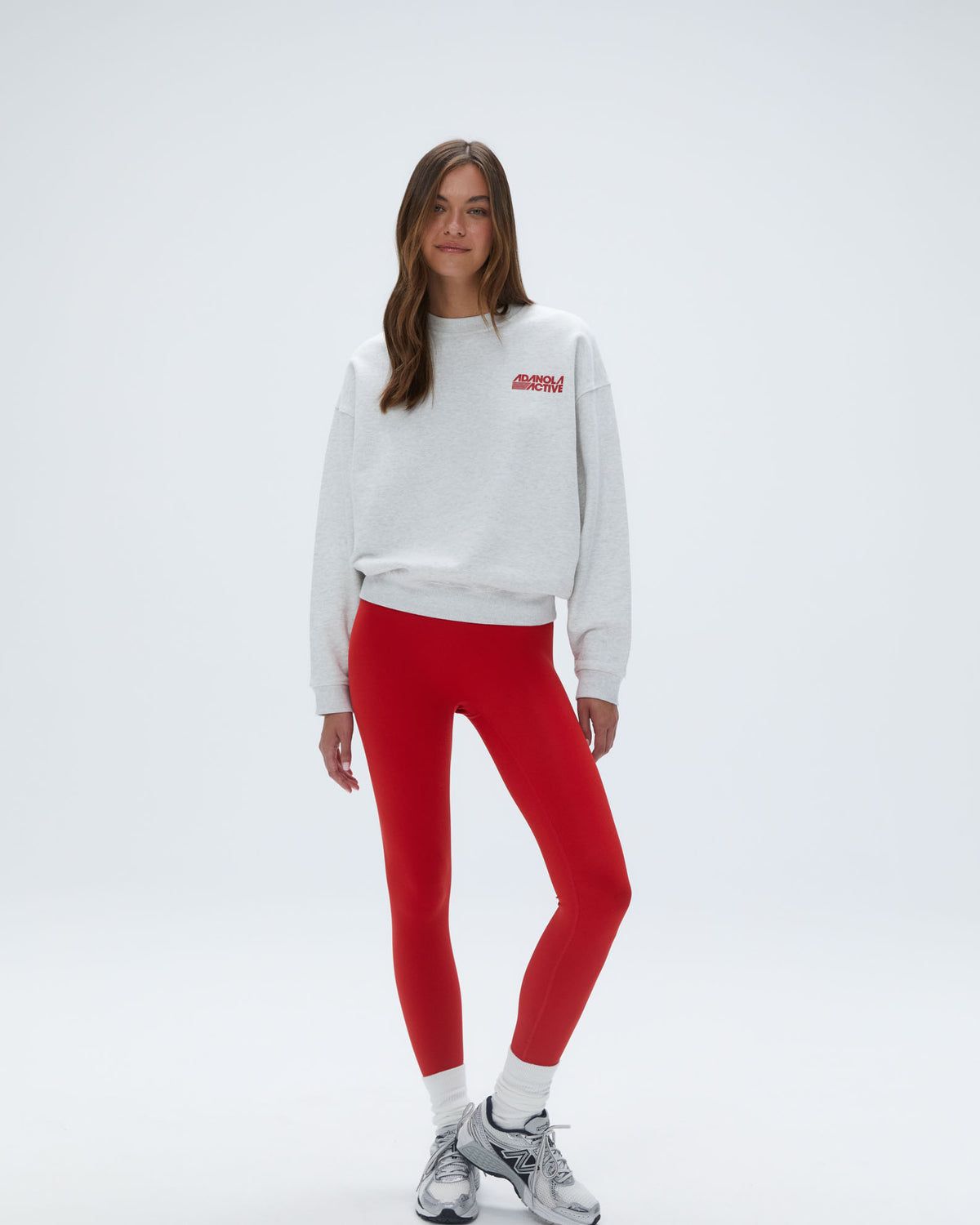 Adanola Active Relaxed Sweatshirt Hellgrau Rot | 23ZXMJECS