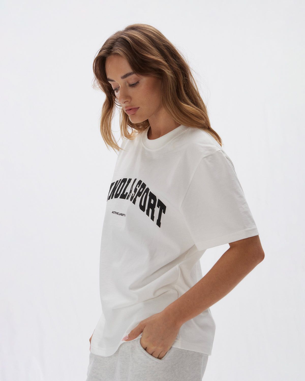 Adanola Adanola Sport Short Sleeve Oversized T-Shirt Weiß | 89KBXTJYE