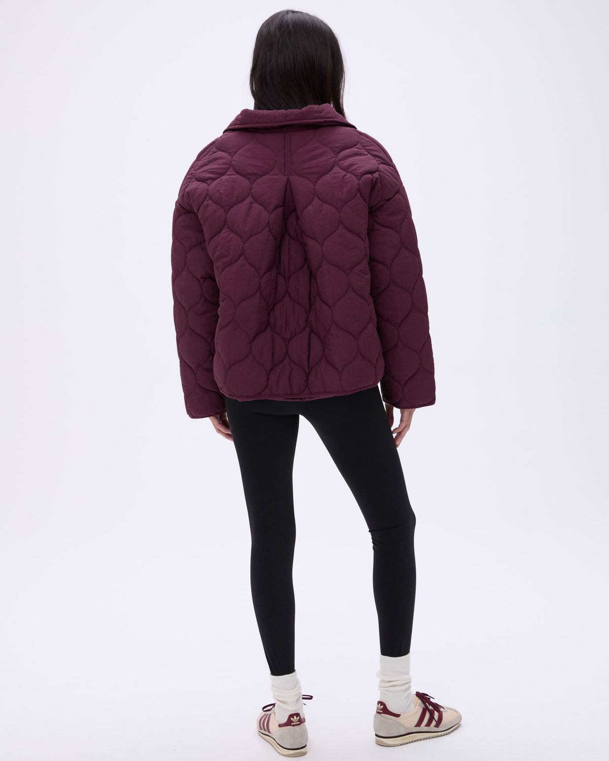 Adanola Collared Quilted Boxy Jacket Dunkelrosa | 16ZRAQXPC