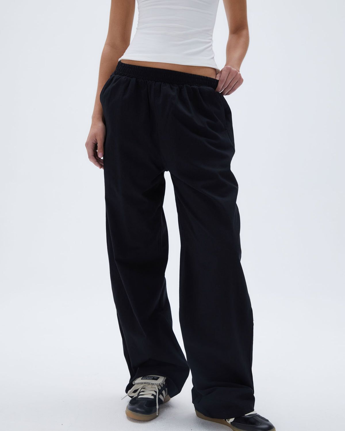 Adanola Cotton Pull on Pants Schwarz | 51GDESMQO