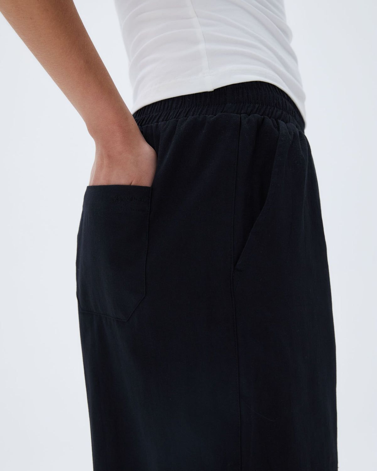 Adanola Cotton Pull on Pants Schwarz | 51GDESMQO