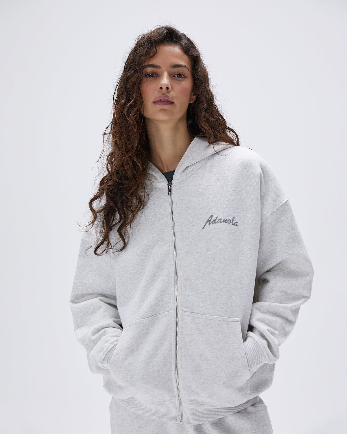 Adanola Freehand Oversized Full Zip Hoodie Hellgrau | 43HJOYINL