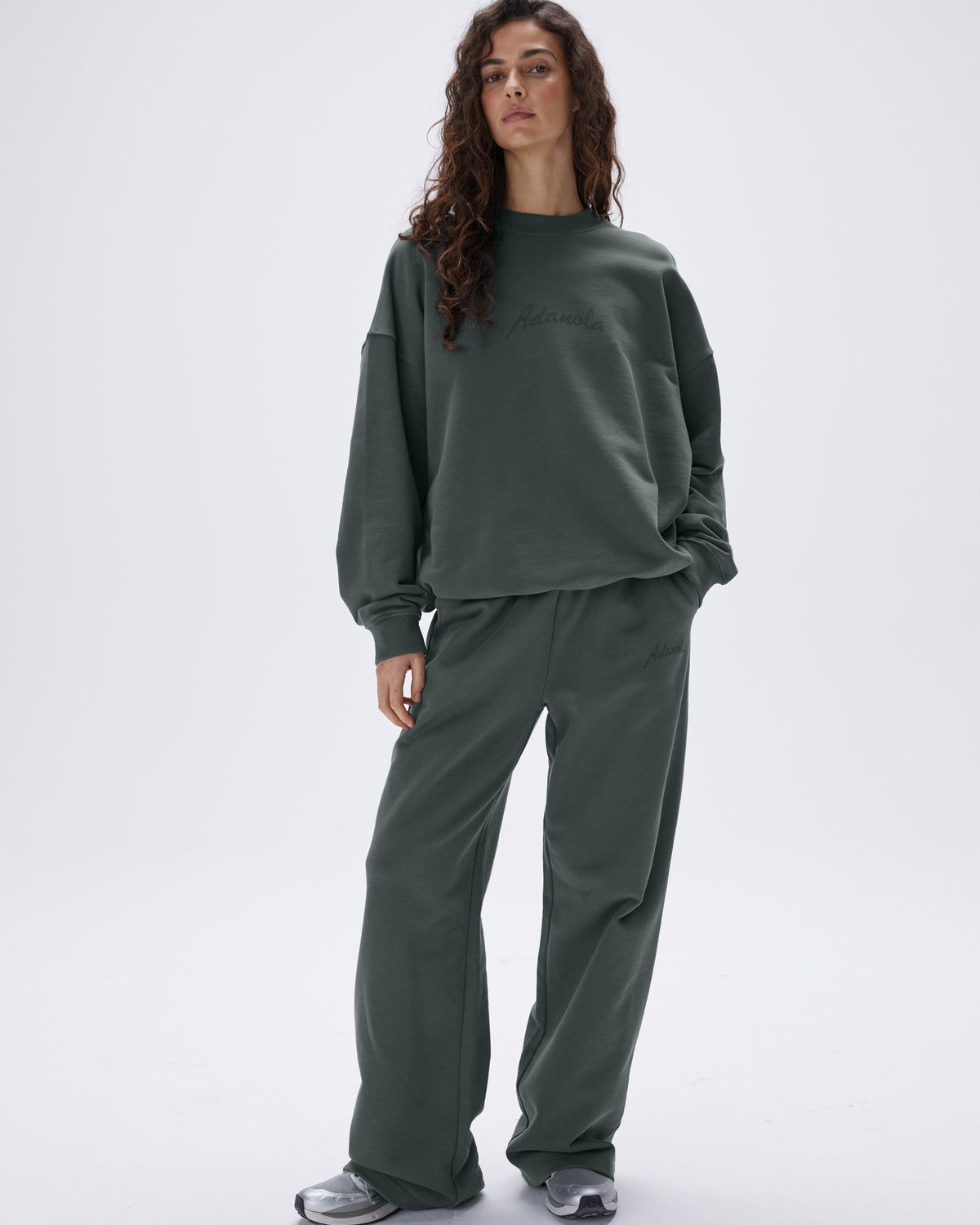 Adanola Freehand Straight Leg Sweatpants Grün | 24WPVXHKQ