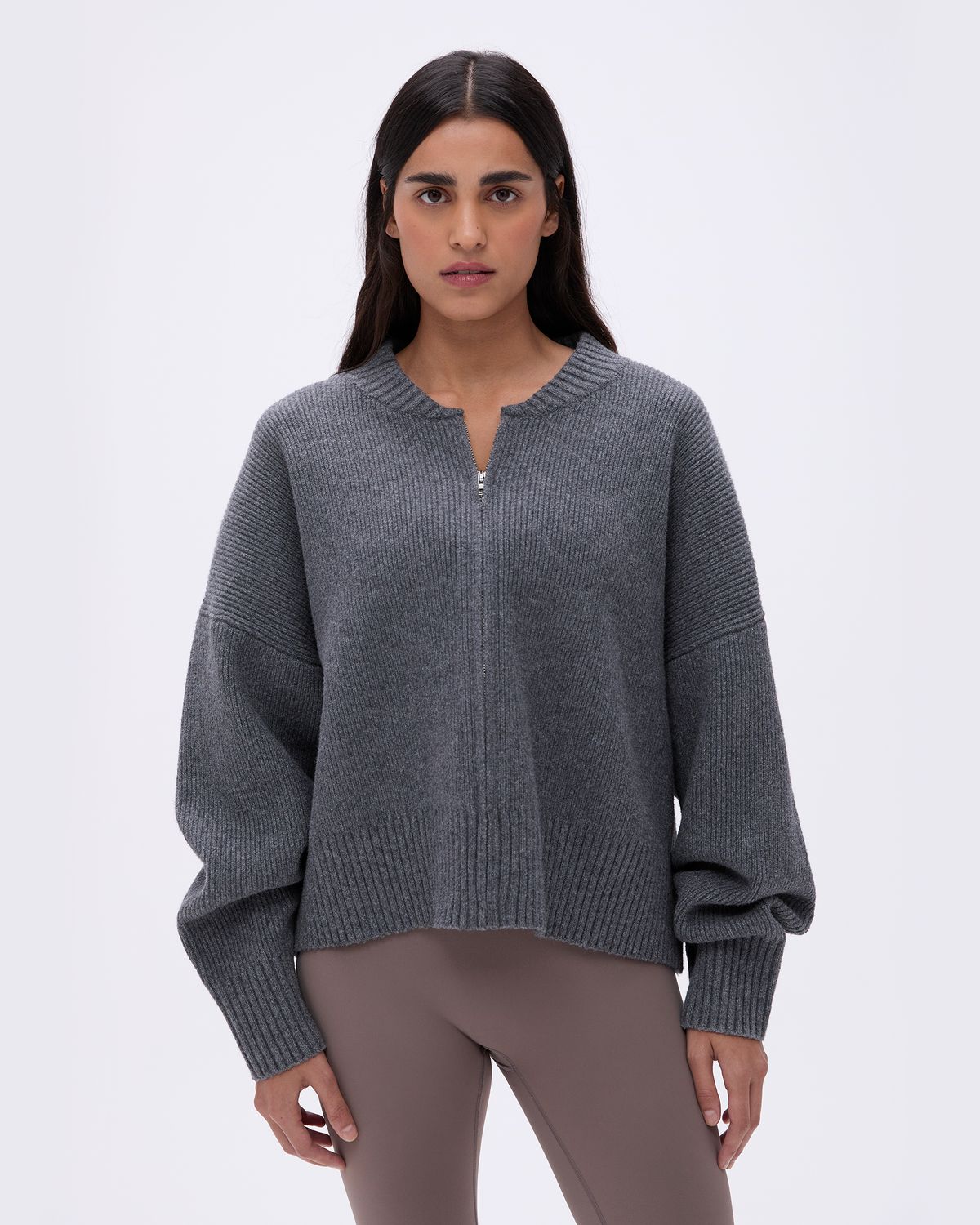 Adanola Knit Bomber Jacket Dunkelgrau | 56XGTBAZH