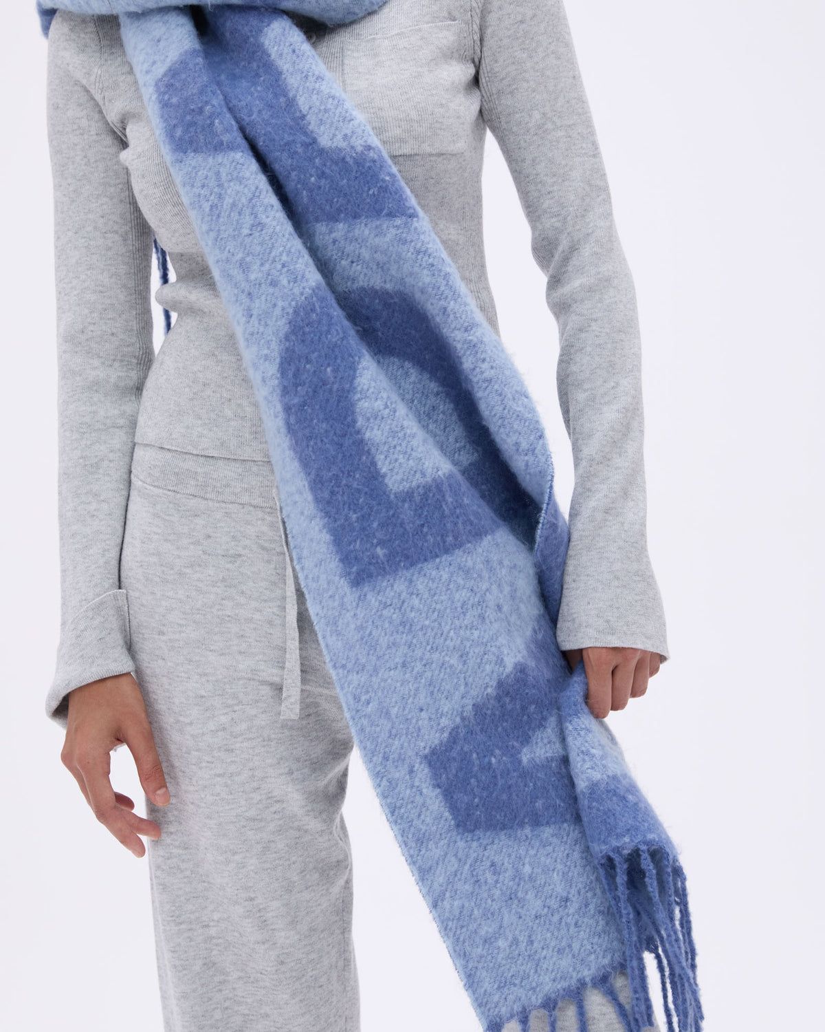 Adanola Knit Scarf Blau | 59NPJWIXB