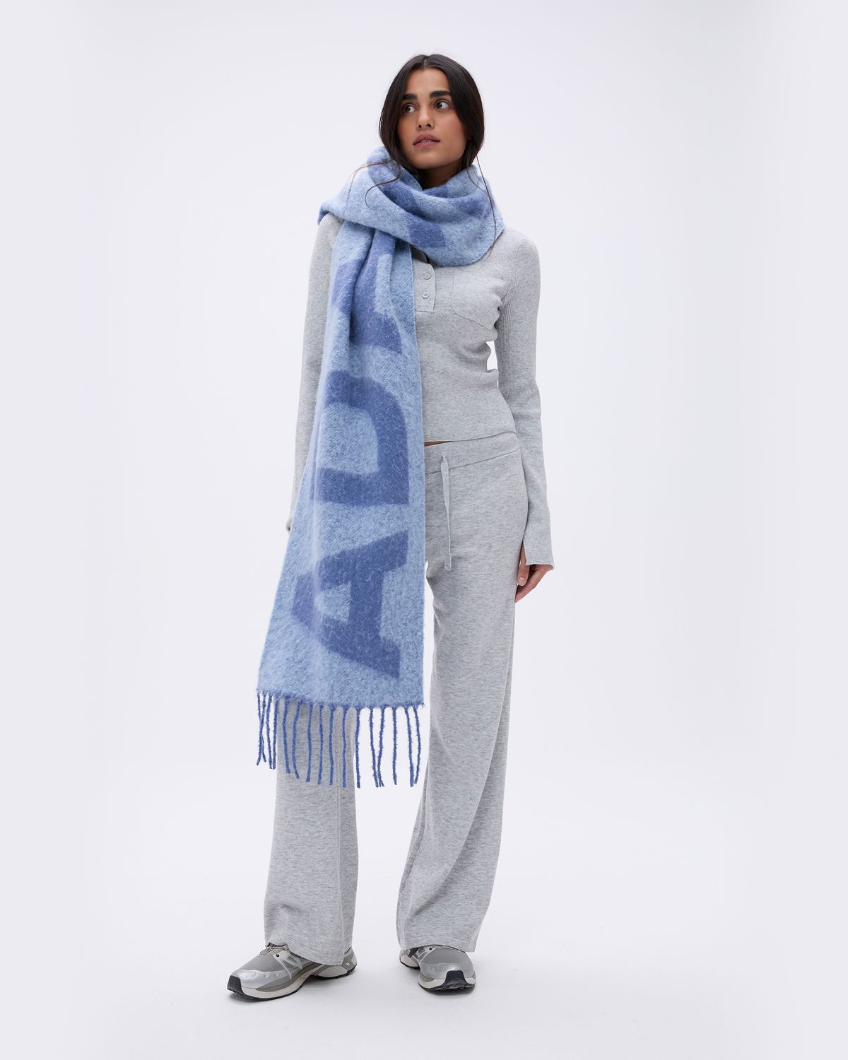 Adanola Knit Scarf Blau | 59NPJWIXB