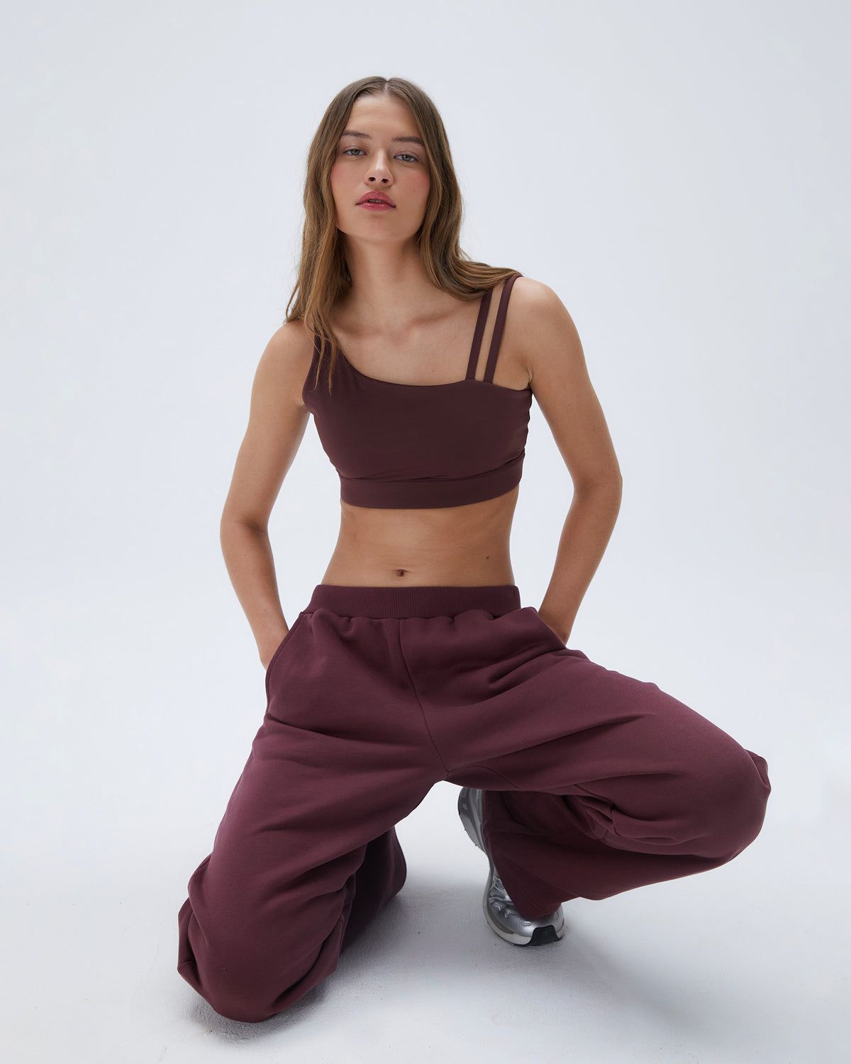 Adanola Low Rise Straight Leg Sweatpants Bordeaux | 04DGVBHXS