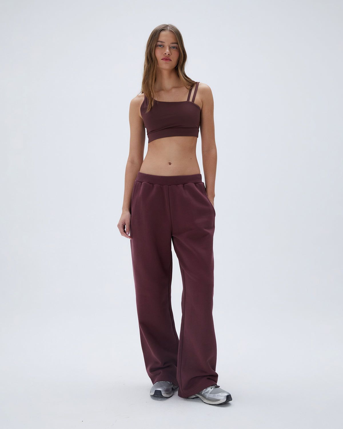 Adanola Low Rise Straight Leg Sweatpants Bordeaux | 04DGVBHXS