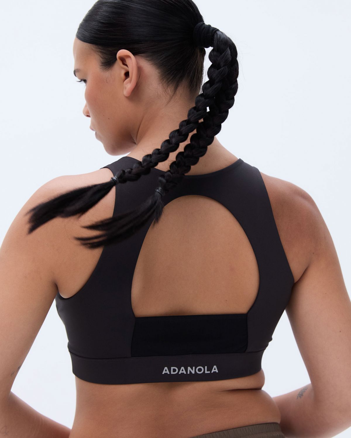 Adanola Mesh Open Back Bra Schwarz | 07JQDIHTM