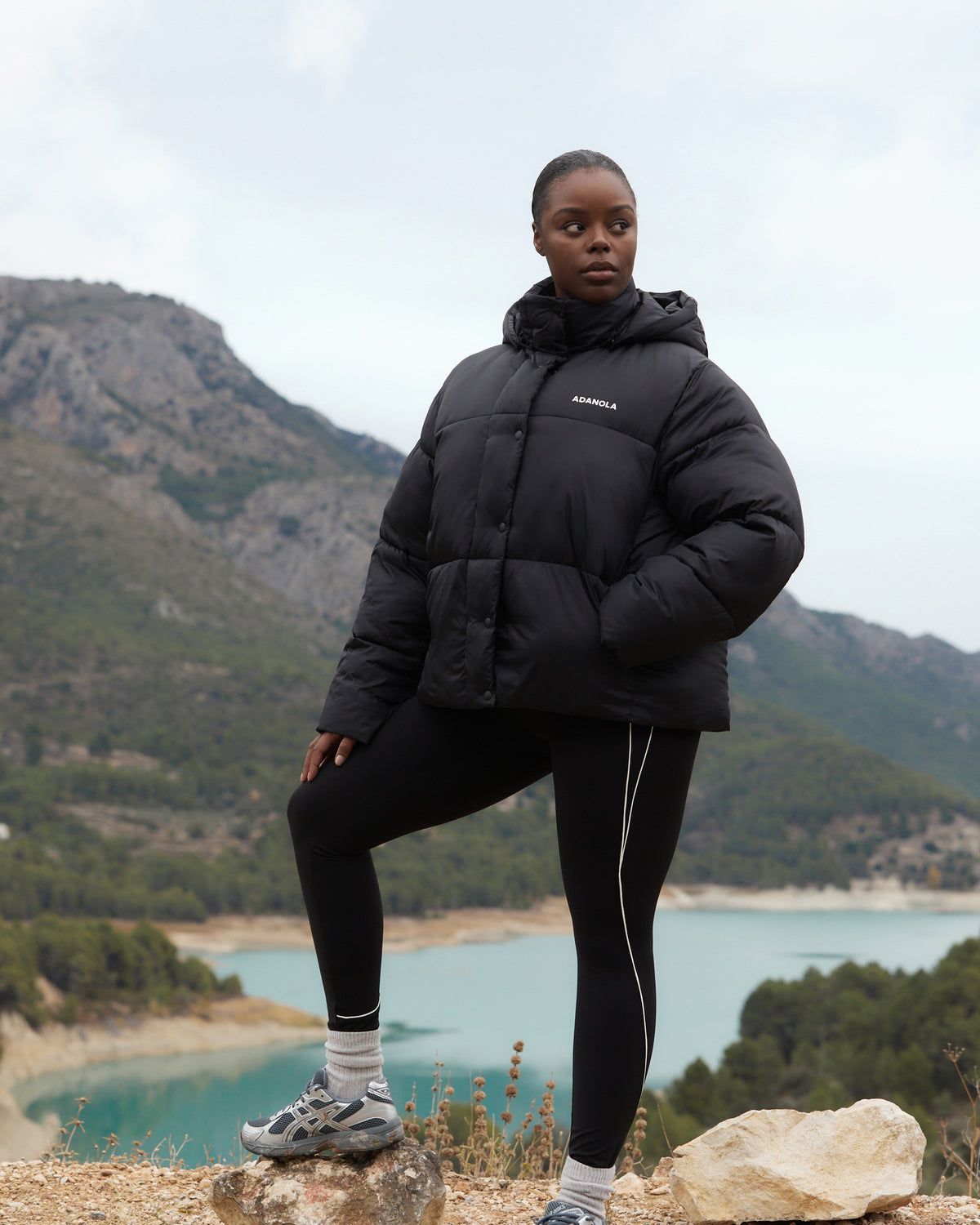 Adanola Oversized Puffer Jacket Schwarz | 97RTUAHZK