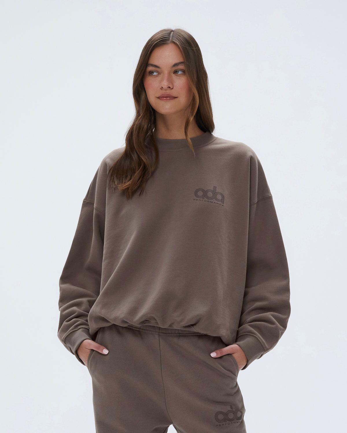 Adanola Performance Oversized Sweatshirt Braun | 06VZOQARU