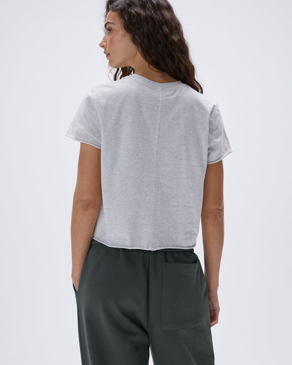 Adanola Raw Hem T-shirt Grau | 62TKVRYJL