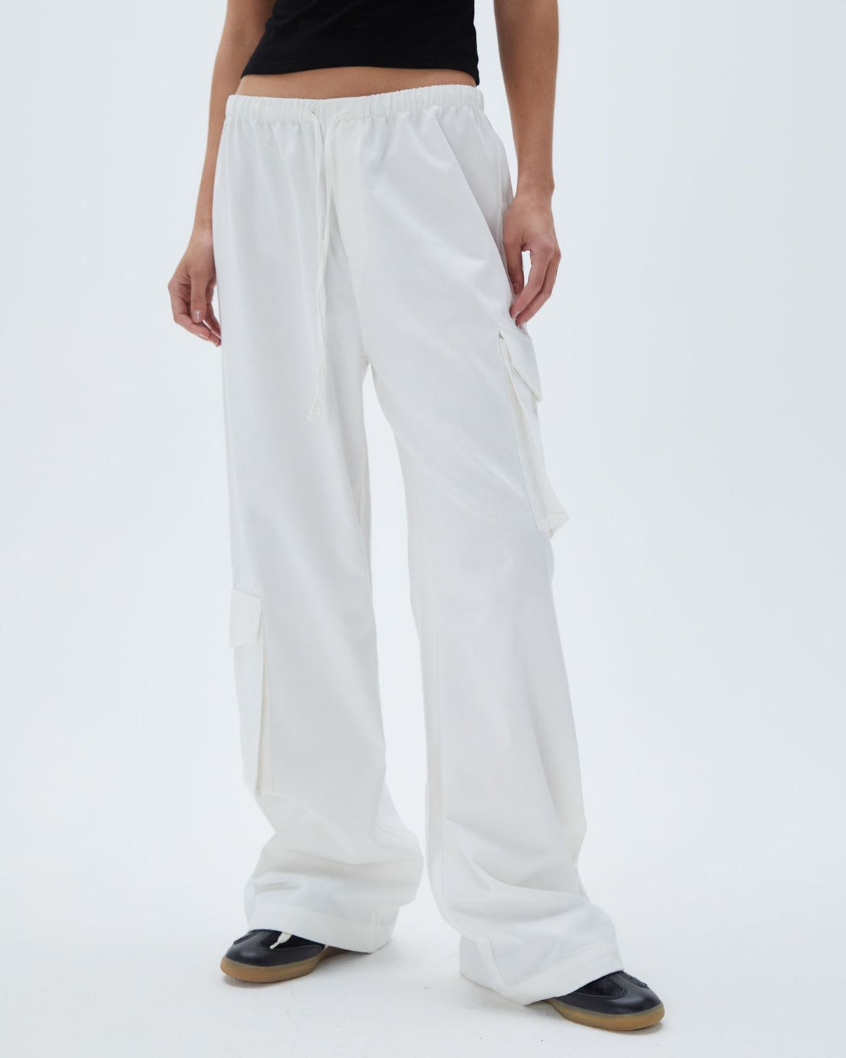 Adanola Relaxed Cotton Cargo Pants Weiß | 30CRKXUIT