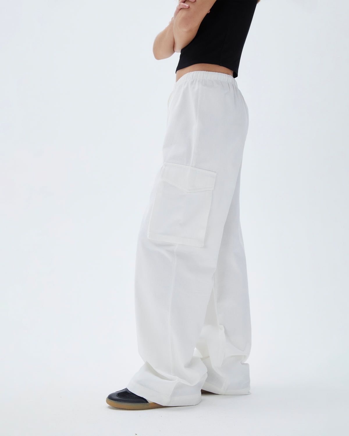 Adanola Relaxed Cotton Cargo Pants Weiß | 30CRKXUIT