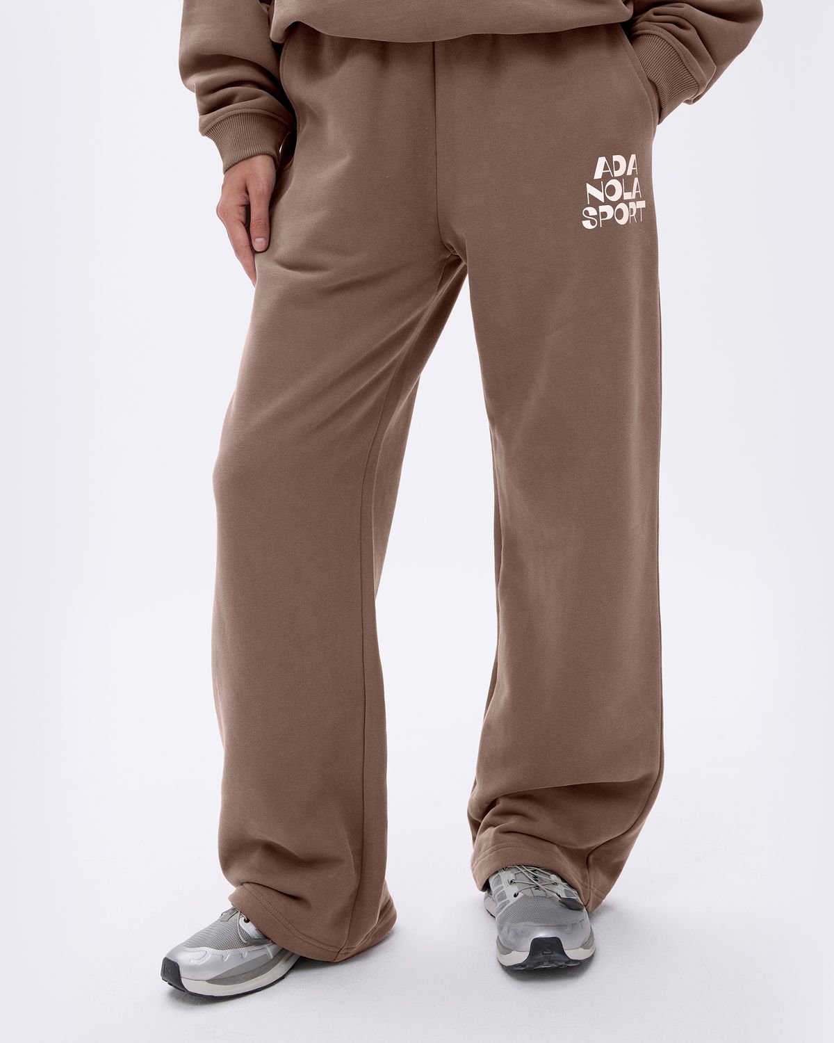 Adanola Retro Straight Leg Sweatpants Braun Weiß | 65UCPVROF