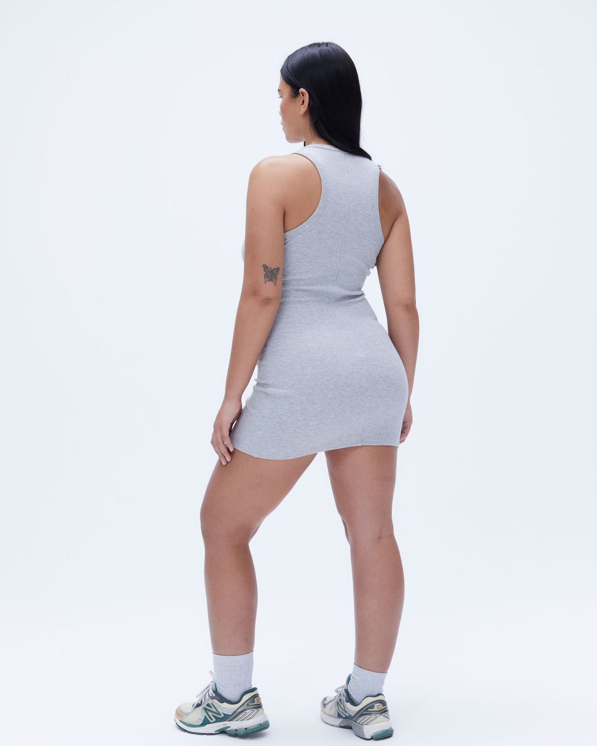 Adanola Rib Racer Mini Dress Grau | 51KXHEQSM