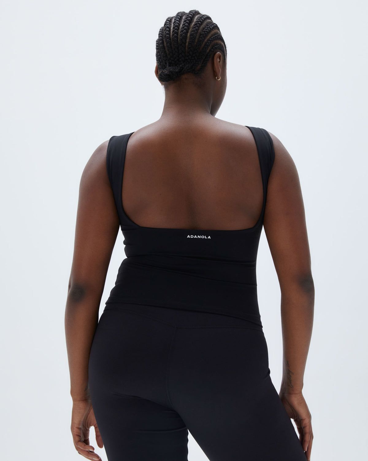 Adanola Square Neck Open Back Top Schwarz | 69MTIKWSJ