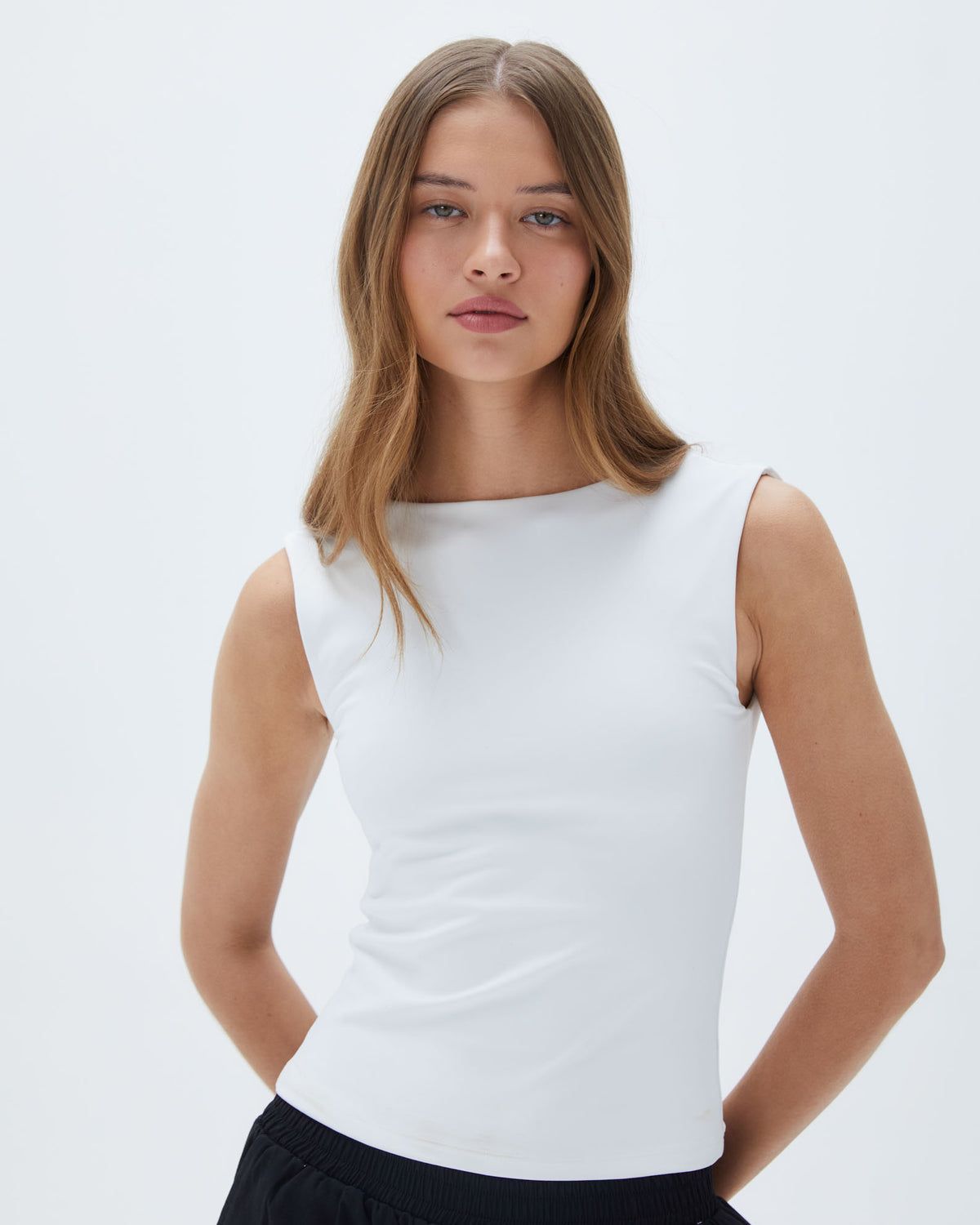 Adanola Square Neck Open Back Top Weiß | 10TMCZXED