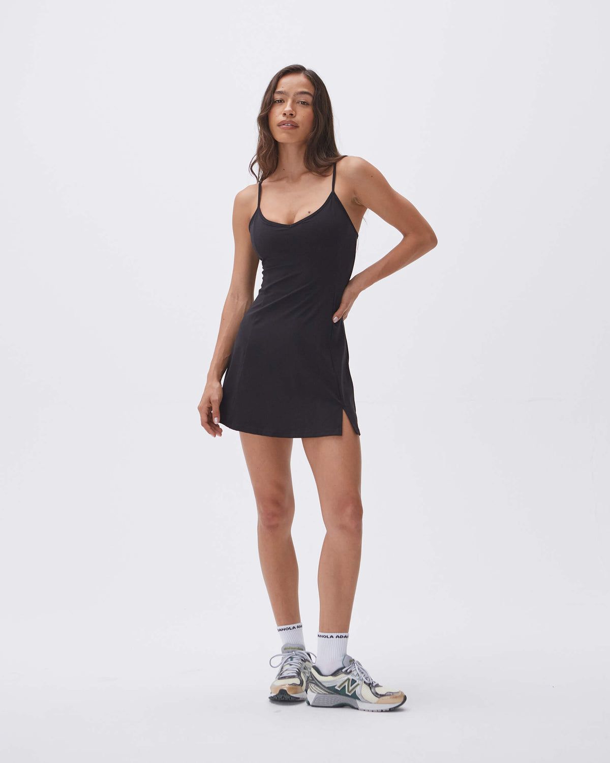 Adanola Strappy Tennis Dress Schwarz | 01KYZBTRJ