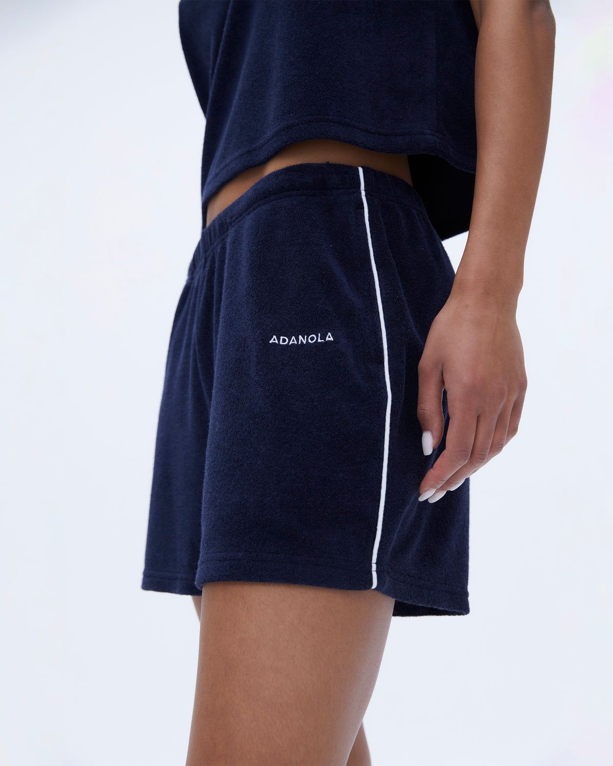 Adanola Terry Contrast Short Navy Blau | 69ZQYSWMR