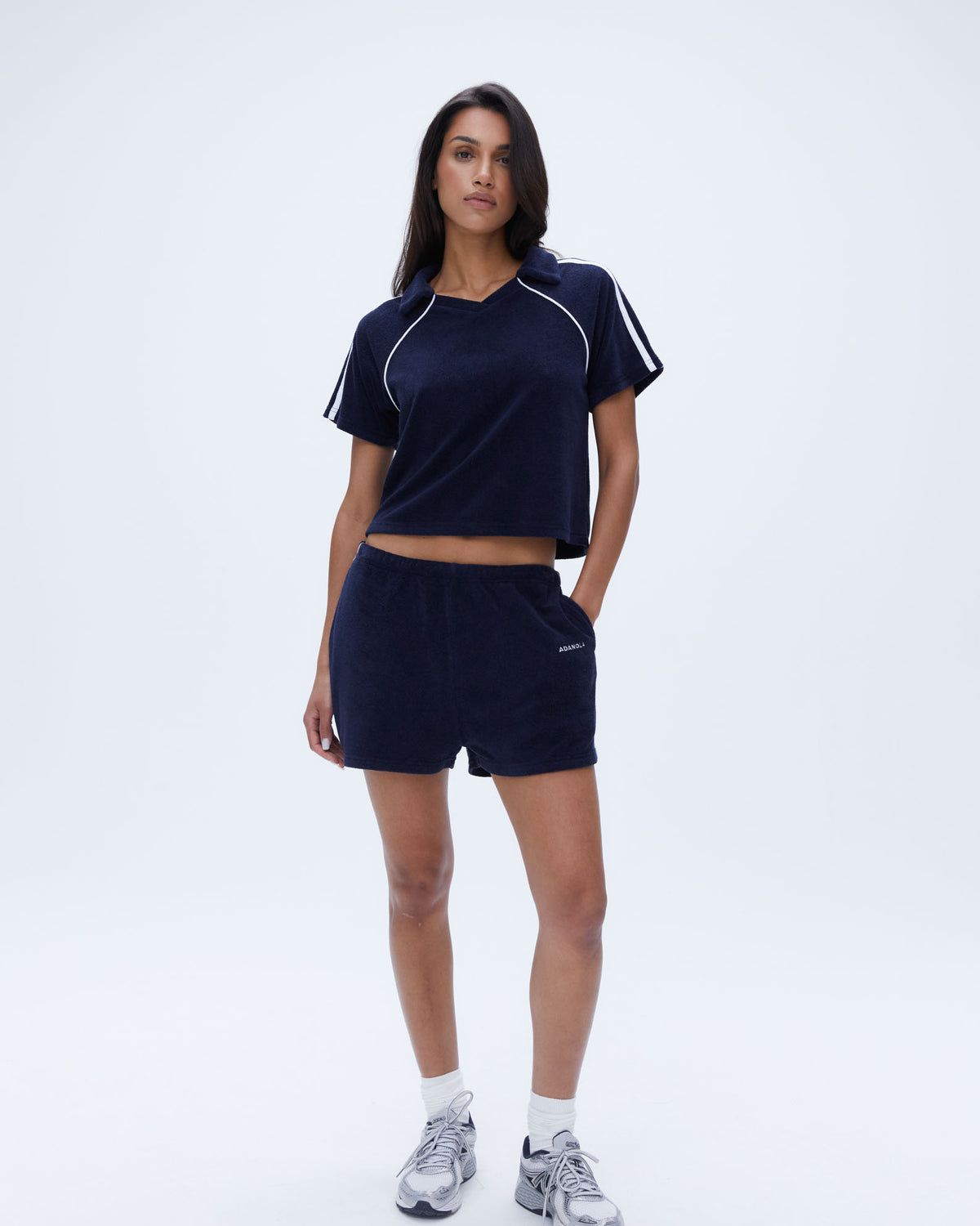 Adanola Terry Contrast Short Navy Blau | 69ZQYSWMR