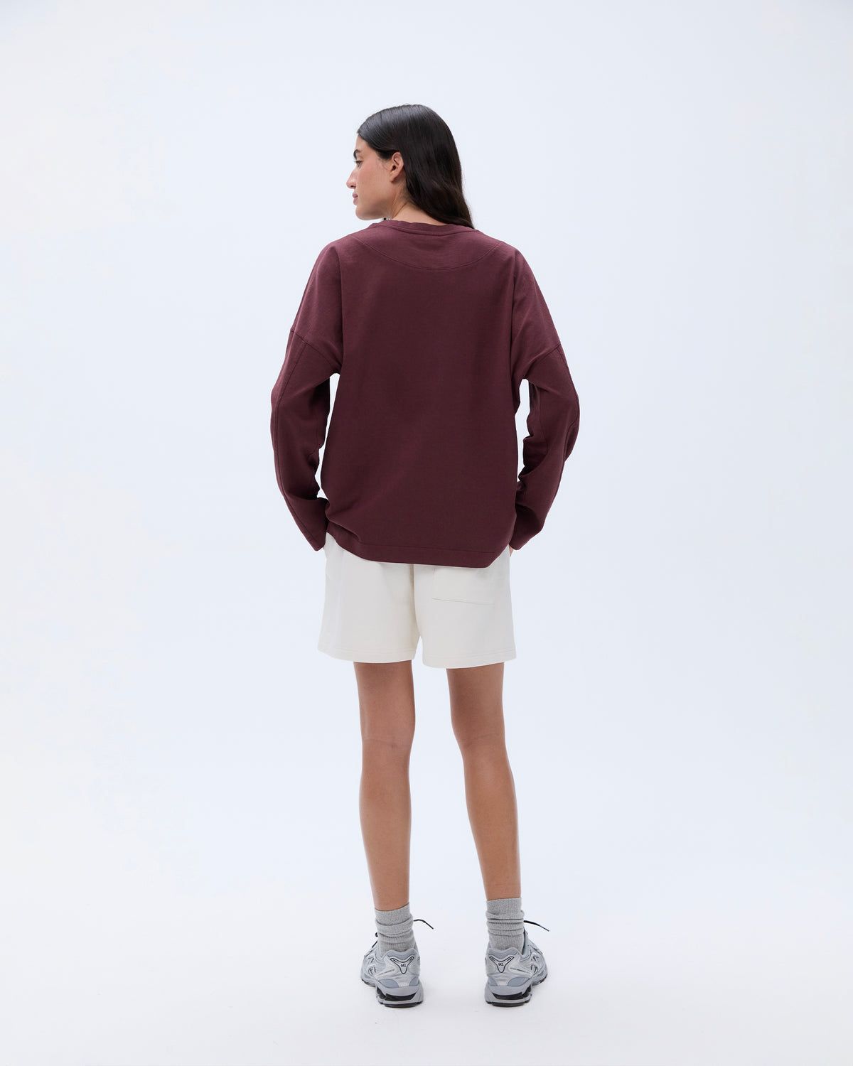 Adanola Trail Washed Long Sleeve Drop Shoulder T-shirt Bordeaux | 96PXLIDUF