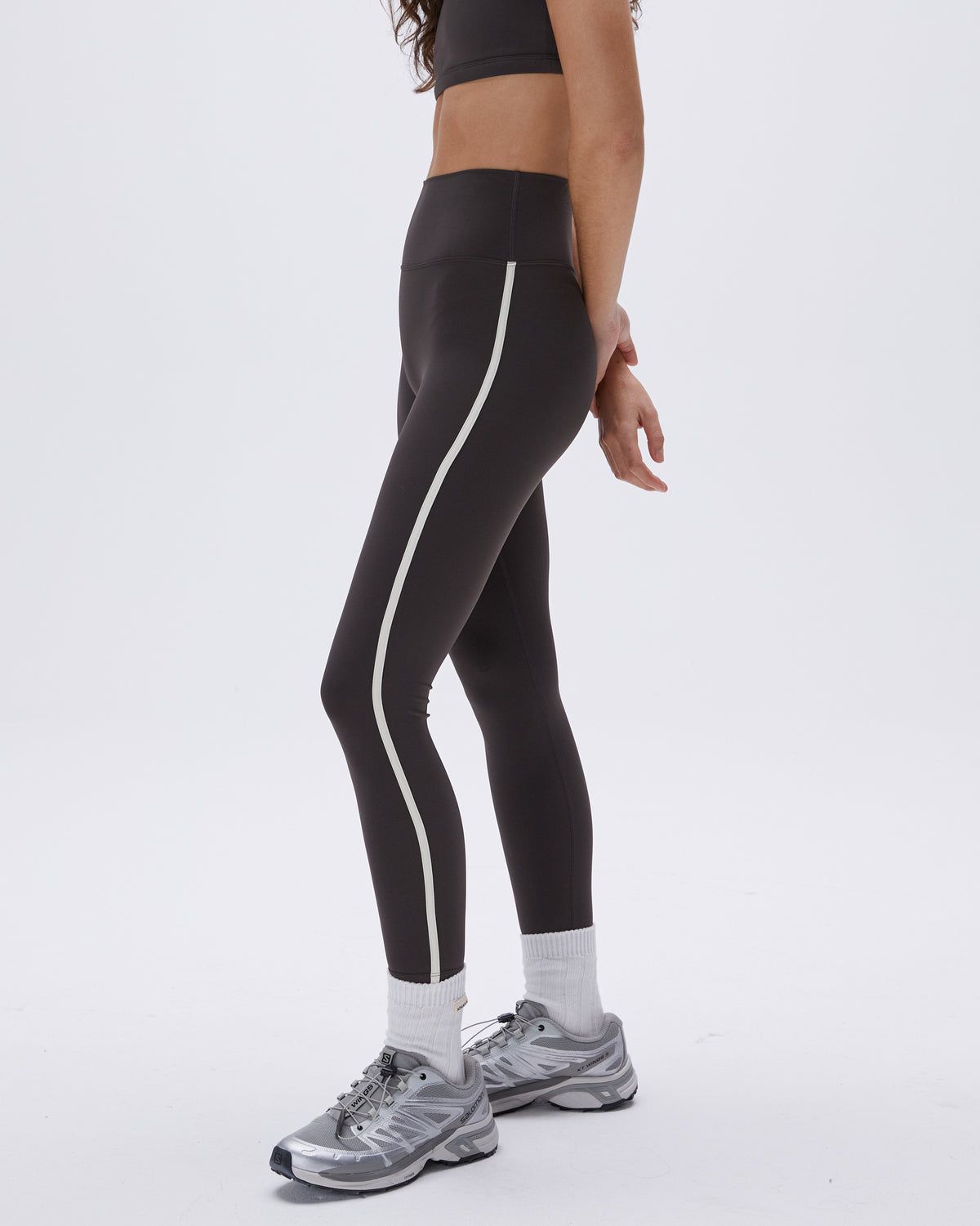 Adanola Ultimate Piping Leggings Kaffee Weiß | 37PIVRZXM