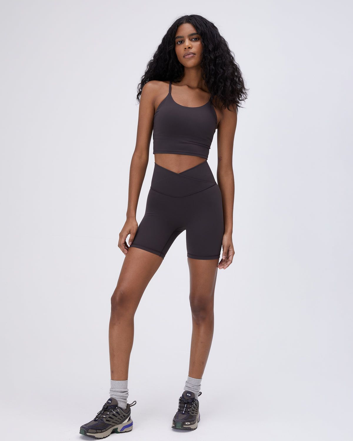 Adanola Ultimate Wrap Over Crop Shorts Kaffee | 20USKHAWZ