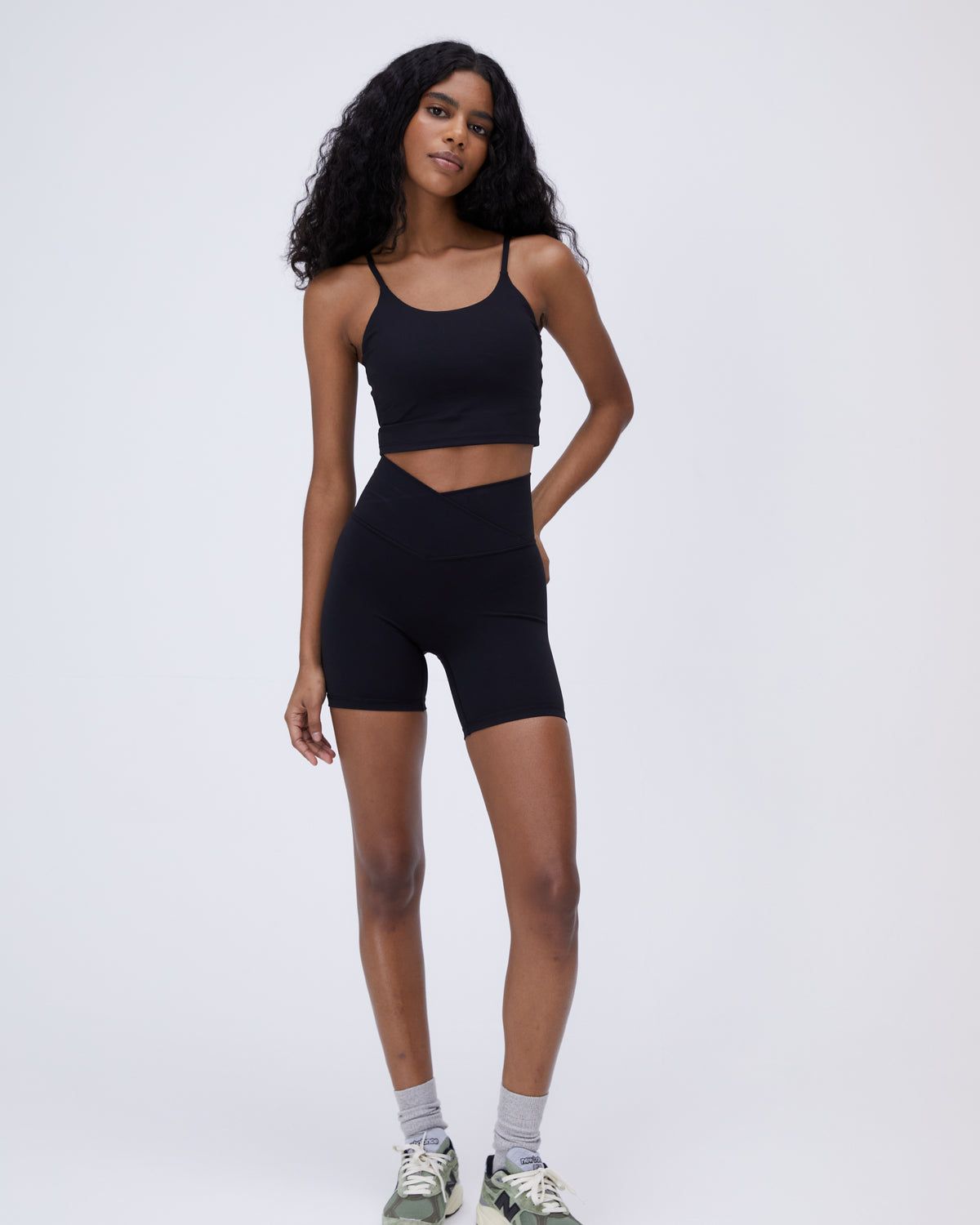 Adanola Ultimate Wrap Over Crop Shorts Schwarz | 64CLEYMHK