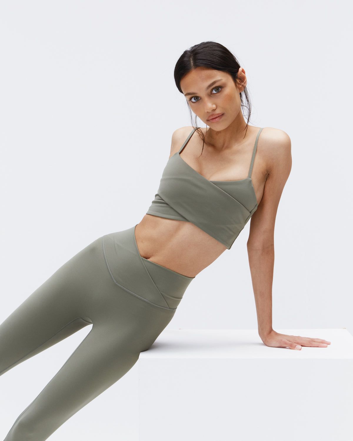 Adanola Ultimate Wrap Over Leggings Olivgrün Grün | 17HNMAJGW