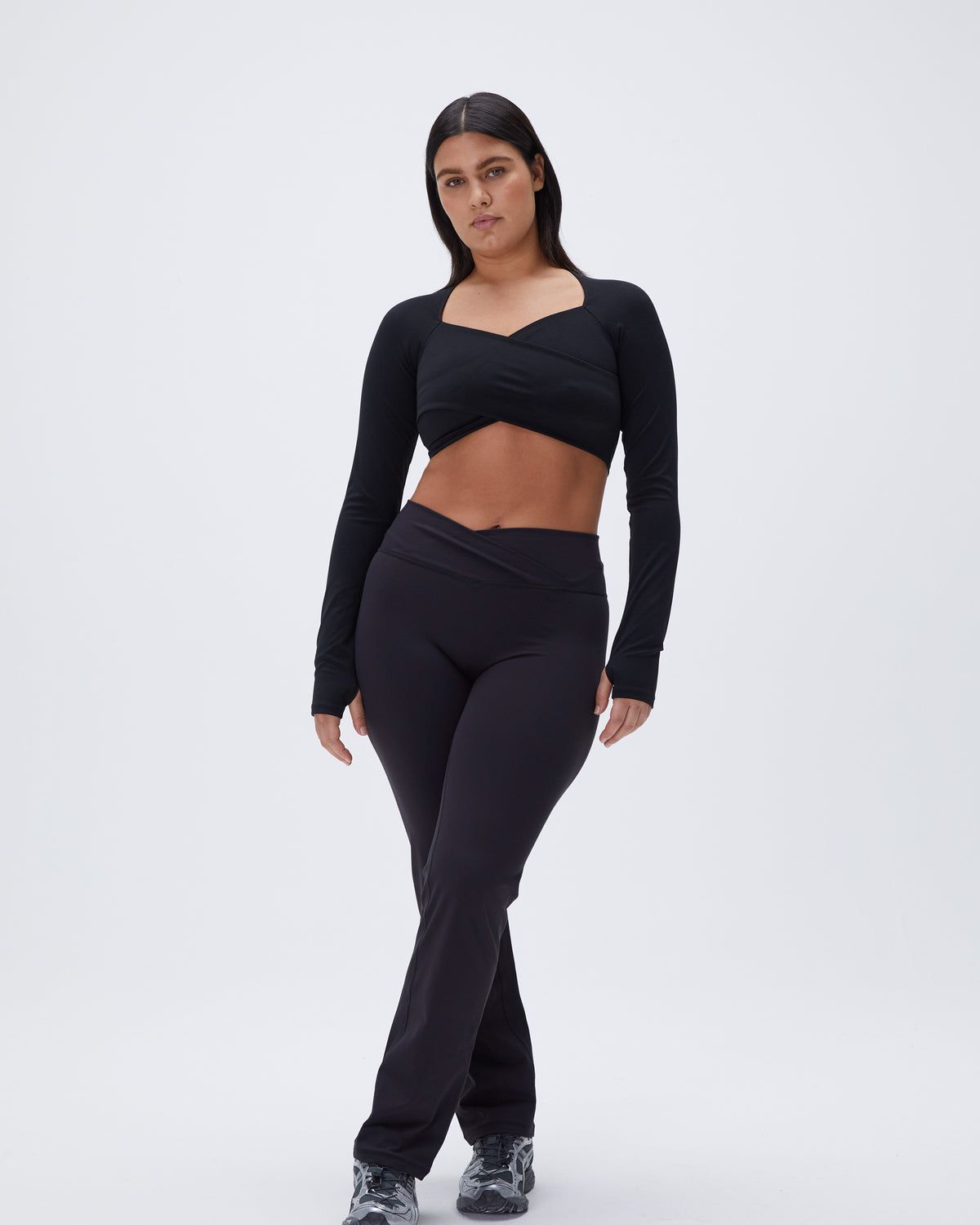 Adanola Ultimate Wrap Over Yoga Pant Schwarz | 56GBNTZJD