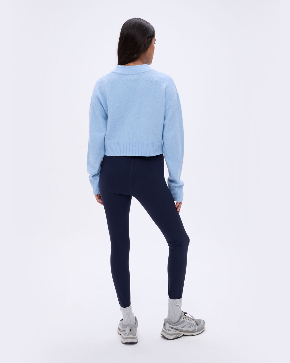 Adanola V Neck Knit Sweatshirt Blau | 43RDCYBKQ