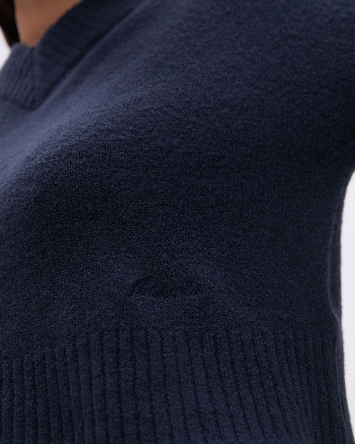 Adanola V Neck Knit Sweatshirt Tiefesblau | 29CTBOJPD