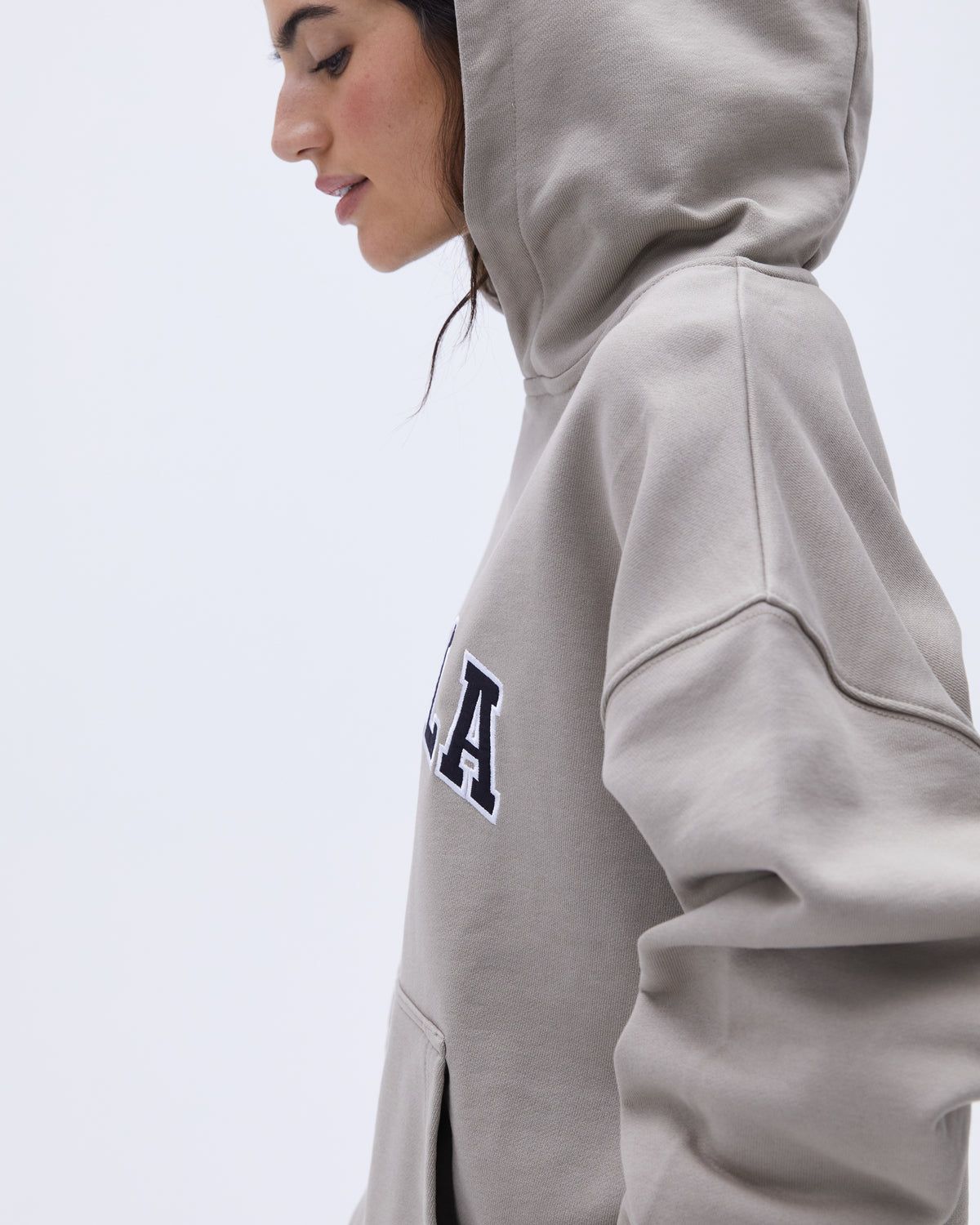 Adanola Varsity Oversized Hoodie Beige | 62RUVYHEL