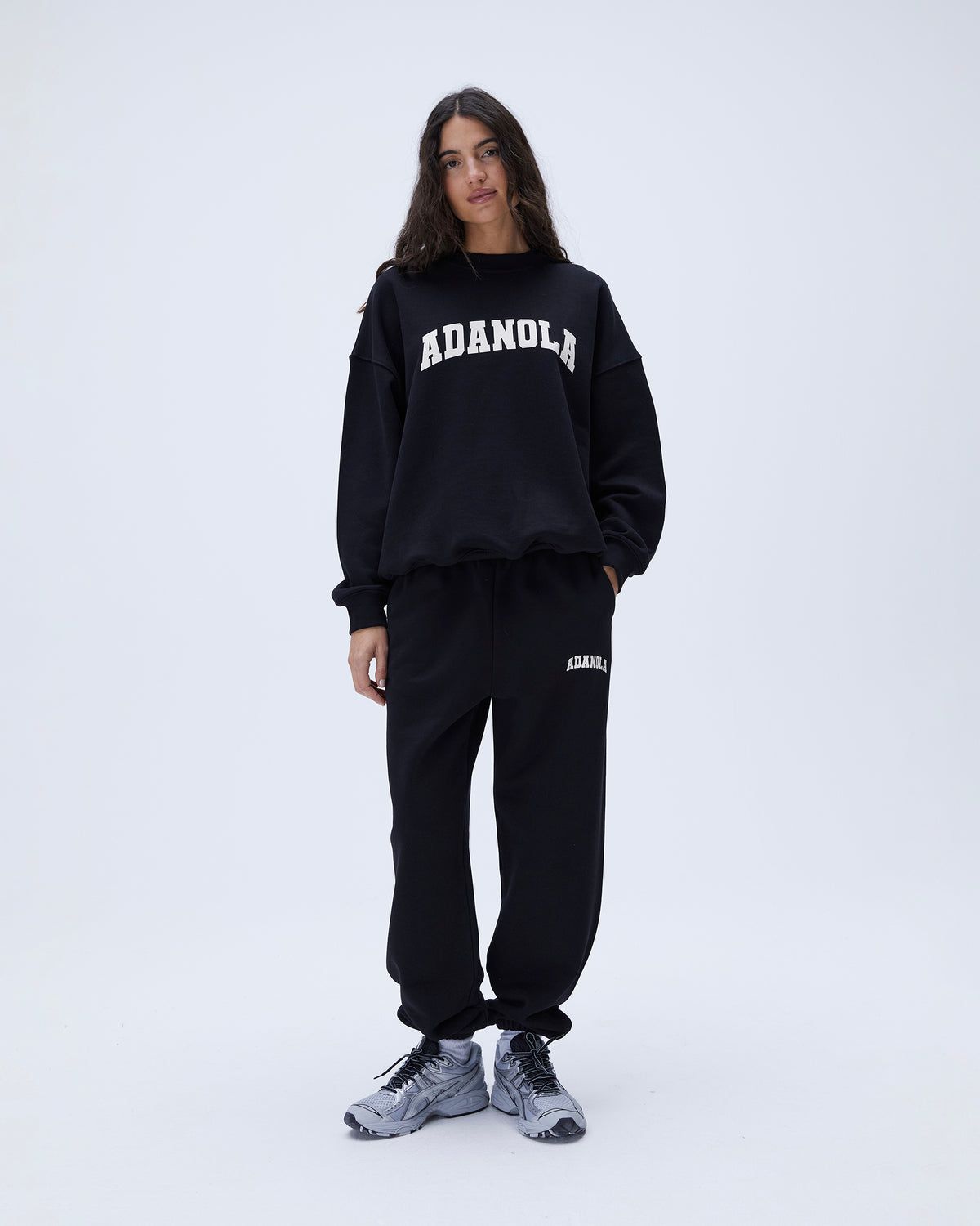 Adanola Varsity Sweatpants Schwarz | 91BDMYVSG